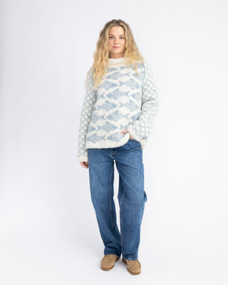 Fisherman's Sweater | Naturhvit og Havbris