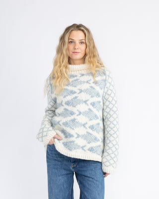 Fisherman's Sweater | Naturhvit og Havbris
