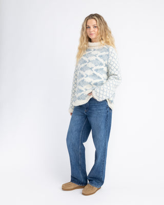Fisherman's Sweater | Naturhvit og Havbris