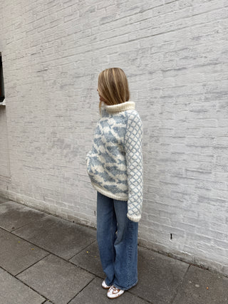 Fisherman's Sweater | White & Ocean