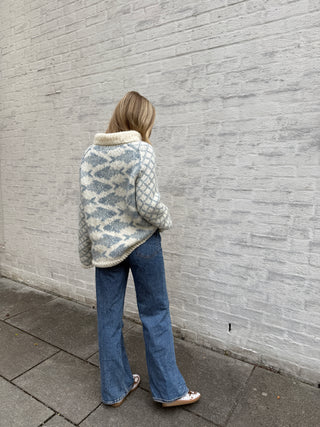 Fisherman's Sweater | White & Ocean
