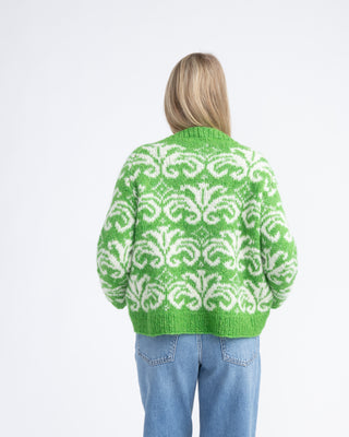 Dis | Apple Green & White | HAND KNITTED SWEATER