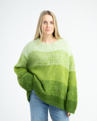 Blomstre | Grønn | HÅNDSTRIKKET GENSER