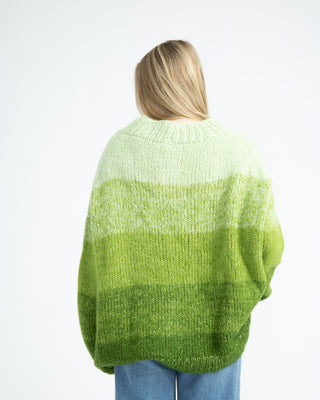 Blomstre | Grønn | HÅNDSTRIKKET GENSER