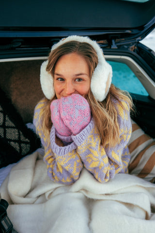 Moo Mittens | Lavender & Pink