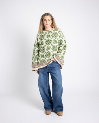 Dahlia | Natural White & Sapphire Green