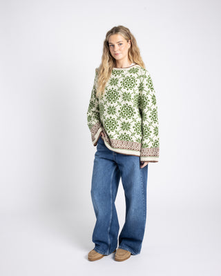 Dahlia | Natural White & Sapphire Green
