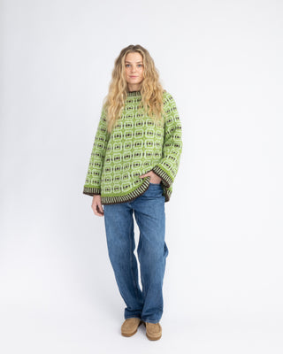 Røys Crewneck | Green & Mocca