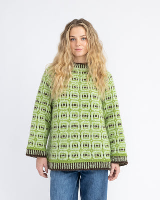 Røys Crewneck | Green & Mocca