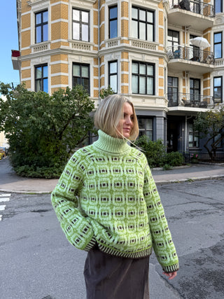 Røys Turtleneck | Green & Mocca