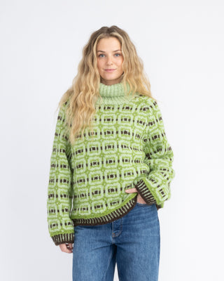 Røys Turtleneck | Green & Mocca