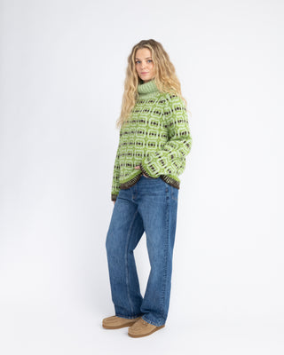 Røys Turtleneck | Green & Mocca