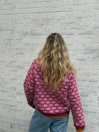 Varde Turtleneck | Pink & Cardinal Red