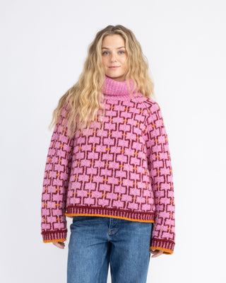 Varde Turtleneck | Pink & Cardinal Red