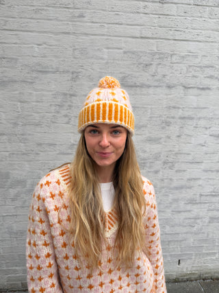 Bris Beanie | Powdered Pink & Saffron