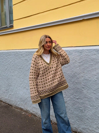 Bris V-Neck | Ørkenbrun & Peon