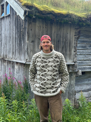 Fisherman's Sweater | Grå og Mosegrønn