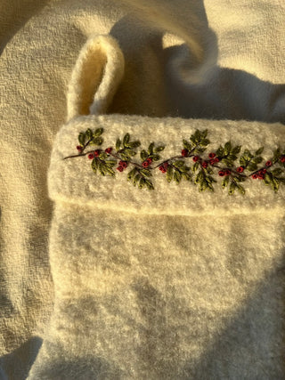 Julestrømpe | Tovet | Naturhvit