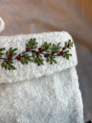 Julestrømpe | Tovet | Naturhvit