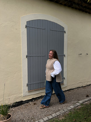 Kornblomst Vest | Sandbeige