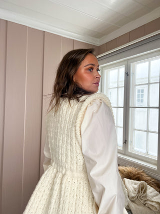 Kornblomst Vest | Naturhvit