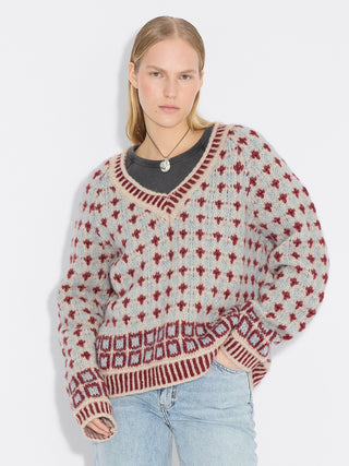 Bris V-Neck | Red & Blue | ReadyMade