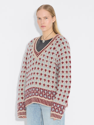 Bris V-Neck | Red & Blue | ReadyMade