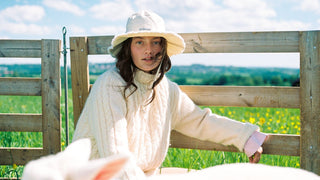 Skappel Knit Kit Norwegian Wool Cable Knit Sweater White Classic