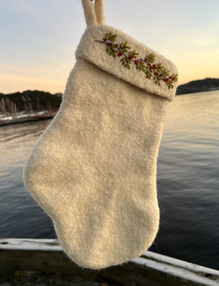 Julestrømpe | Tovet | Naturhvit